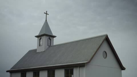 Top view of a cathedral on a cloudy day