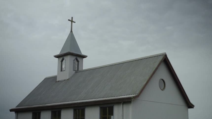 Top view of a cathedral on a cloudy day