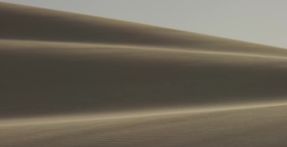 The wind is blowing fast on the desert dunes