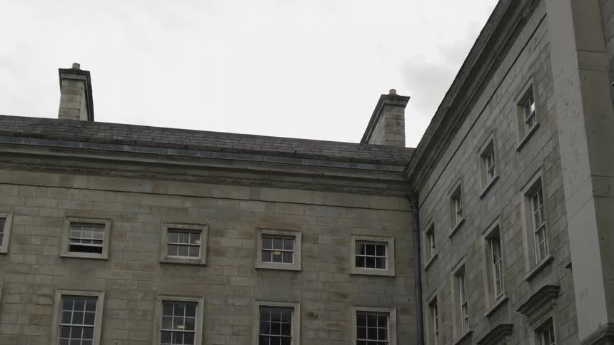 View of a large old building on a cloudy day