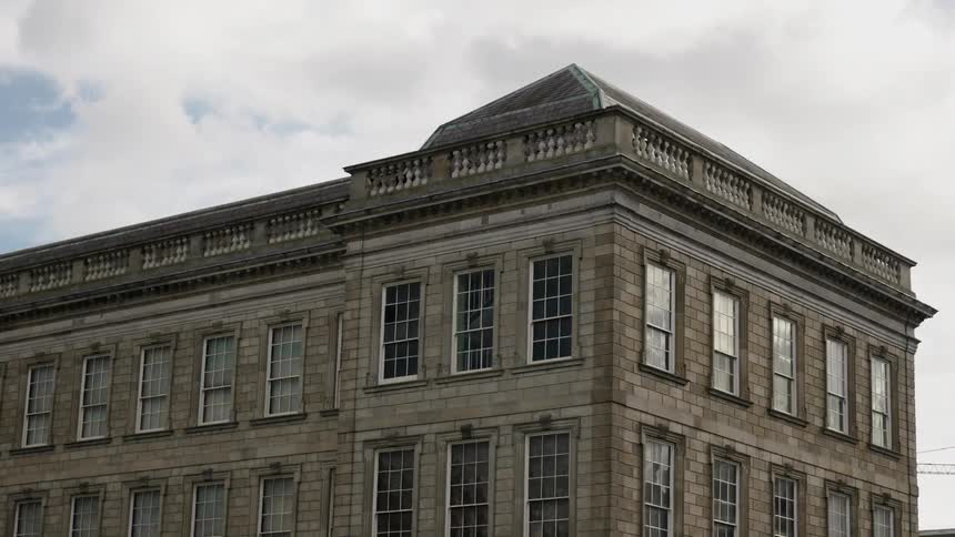 An old stone building on a cloudy day
