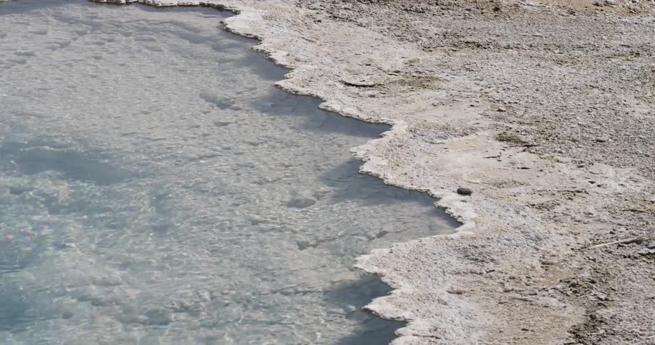 The water is clear near the ice
