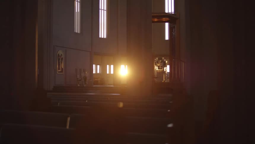 The inside of a church