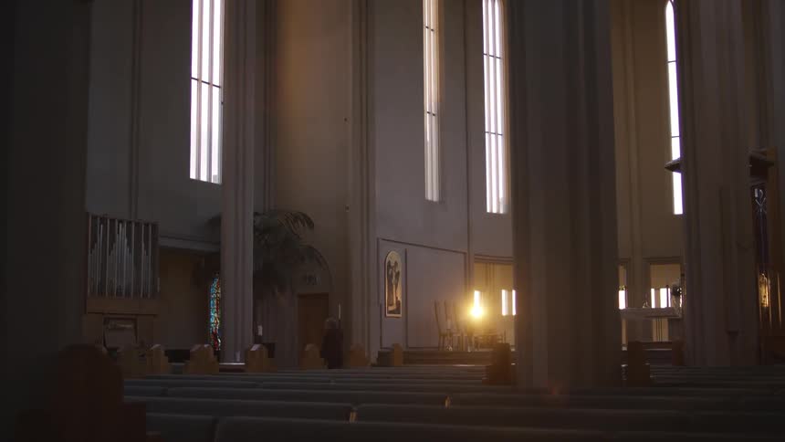 The inside of a church