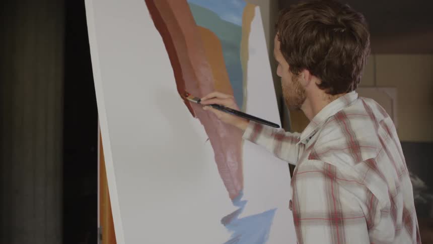 A person painting a picture
