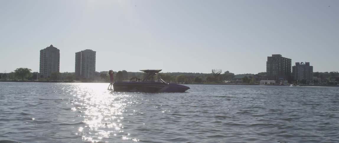 A boat wading in the water