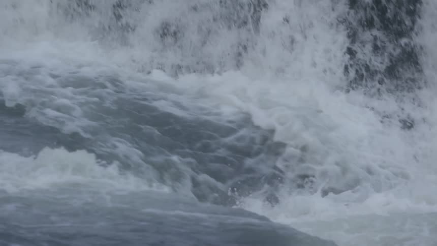 Waterfall turning into roaring river