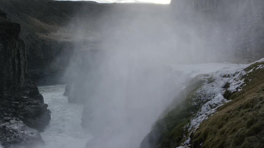 Steam rising from a river in the wilderness