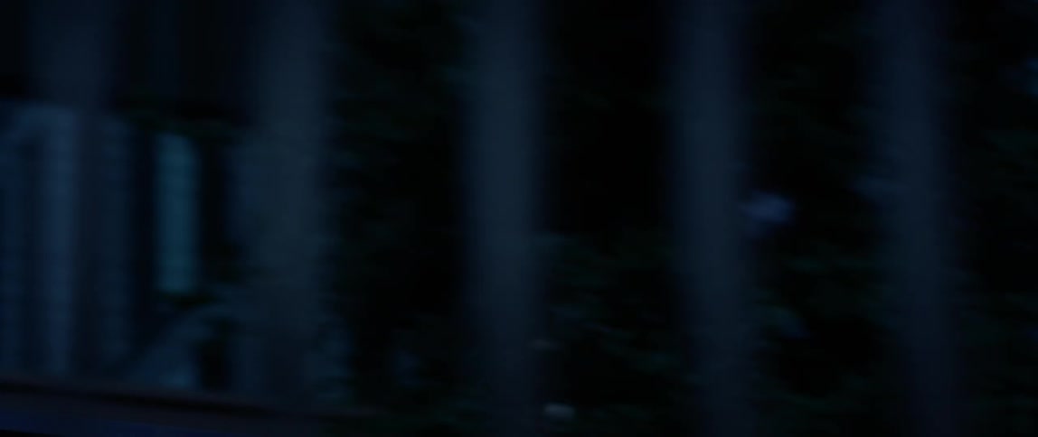 Moving fast past a fence at night