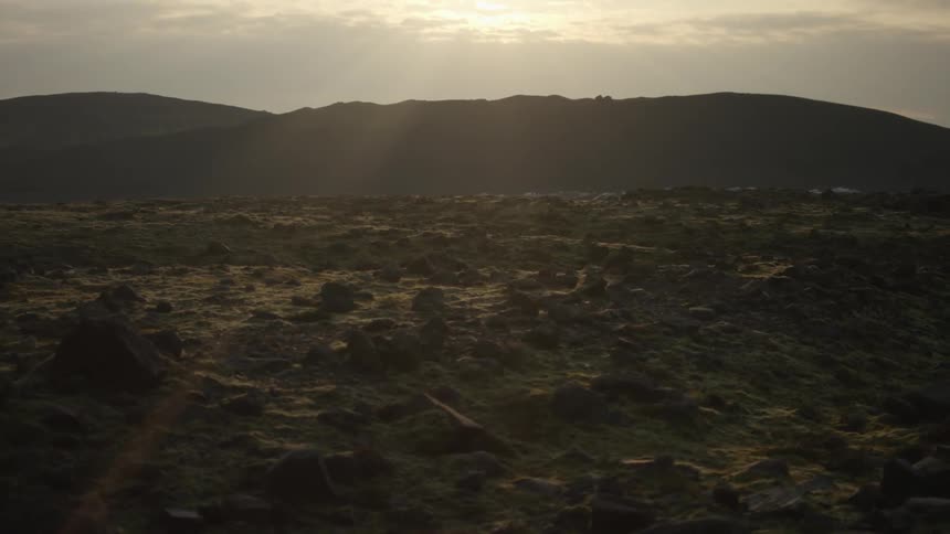 Sunset in a rocky desert