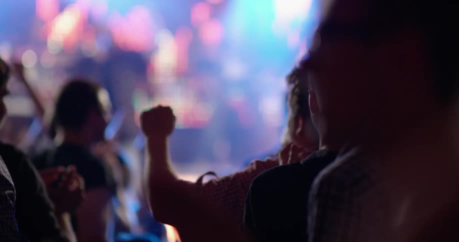 People cheer for the performance