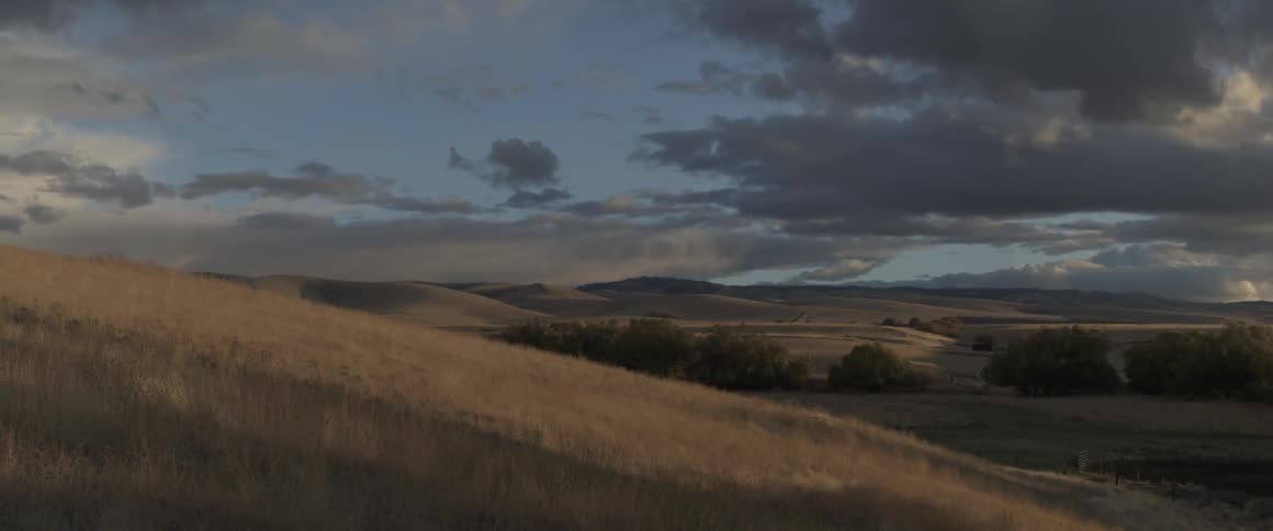 The hills are small and shaded