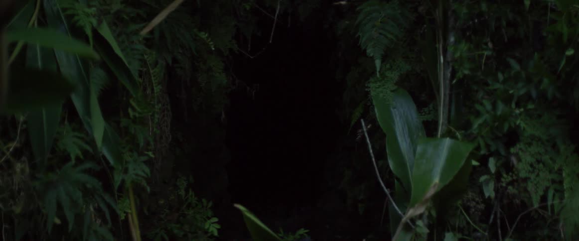 The cave ahead is very dark
