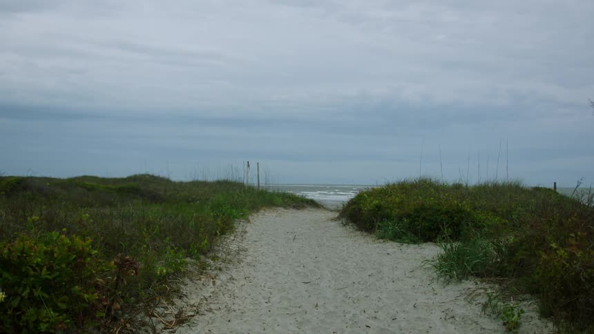 There is a small trail leading to the beach