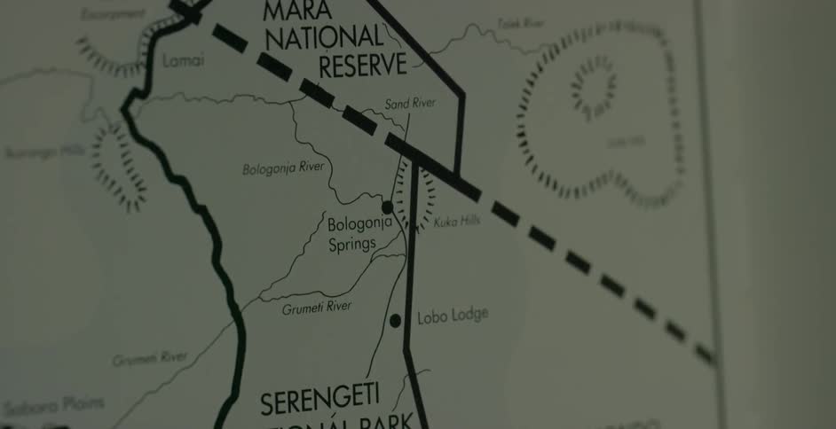 Close up of a black and white map