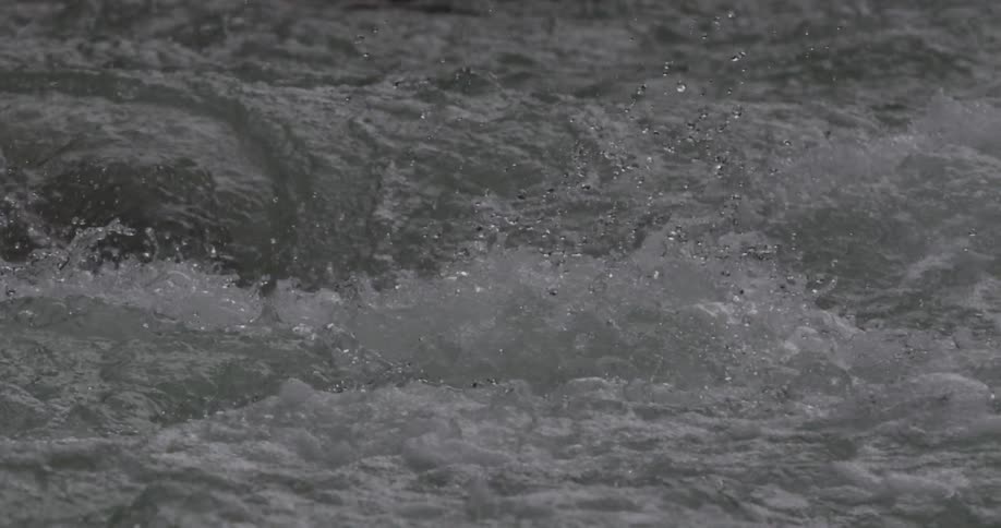 The water splashes and crashes on these rapids
