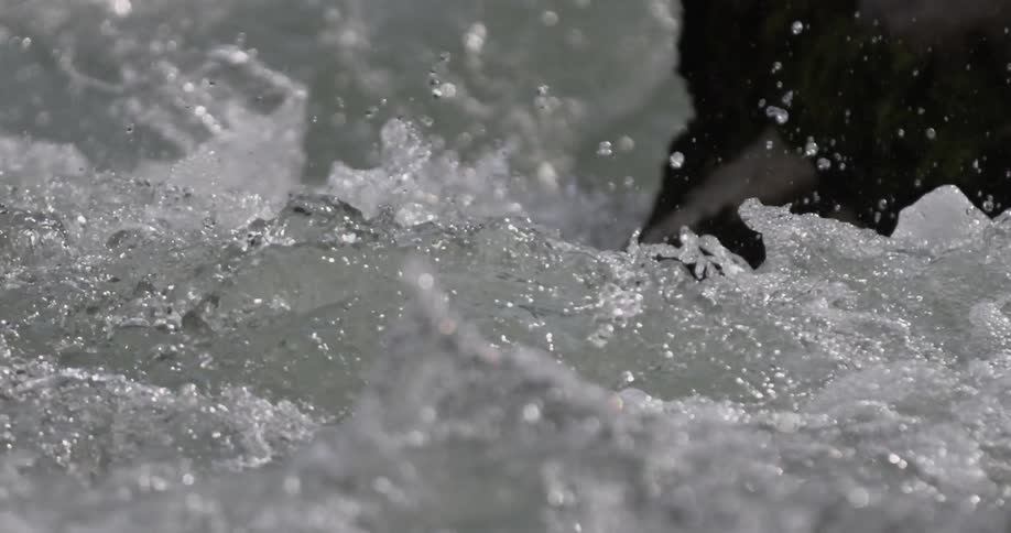 Water rapids flow in a river