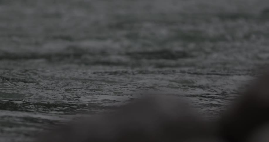 Water is flowing in a river