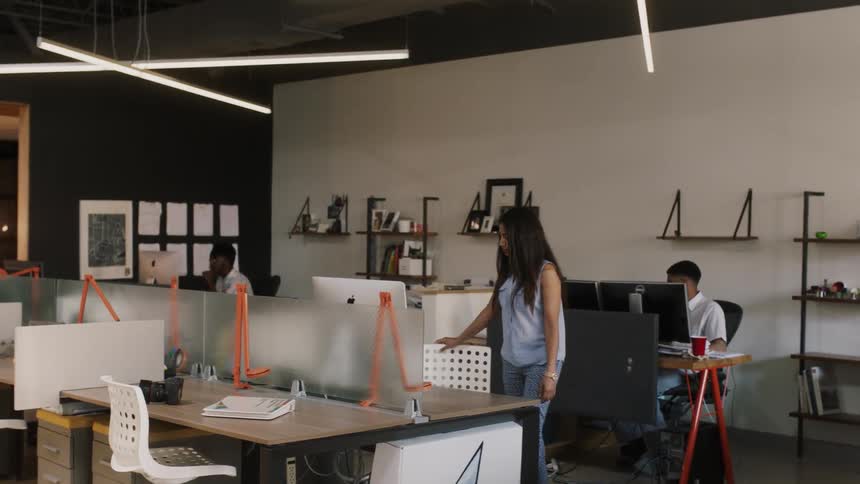 People are working in an office