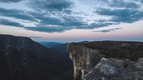 Time lapse of a Sunset of wilderness canyon