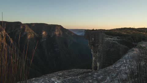 A canyon at sunrise