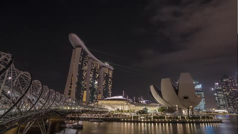 A timelapse of a busy city at night