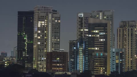 A timelapse of a city at night