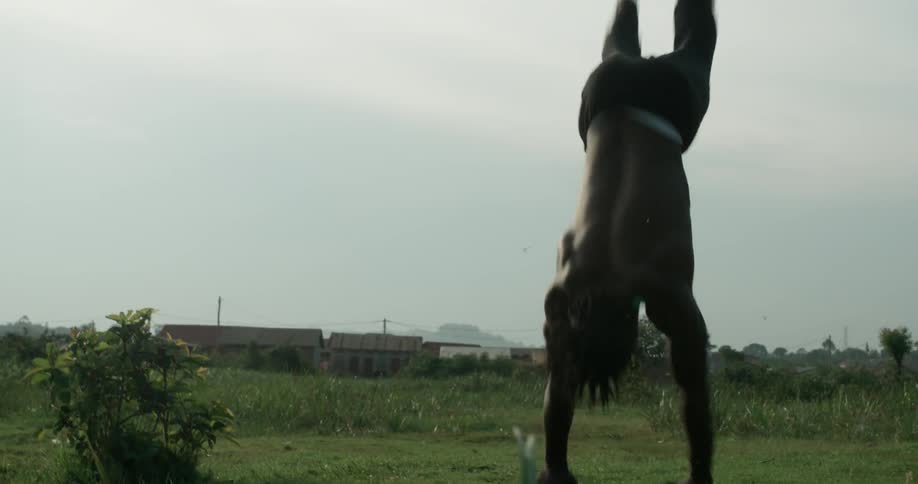 A man does a backflip