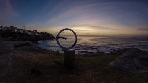 Timelapse of a beach at sunset