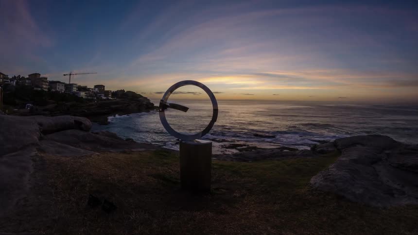 Timelapse of a beach at sunset