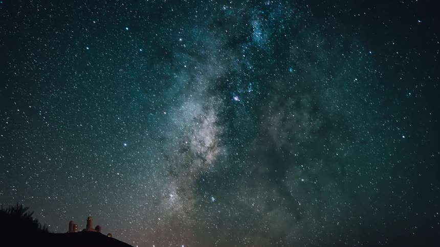 Stars over a hill