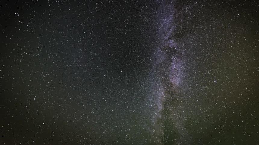 The milky way is moving in the night sky