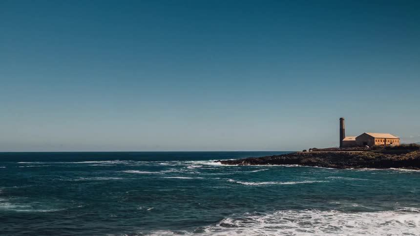 A time lapse of a beach shore line