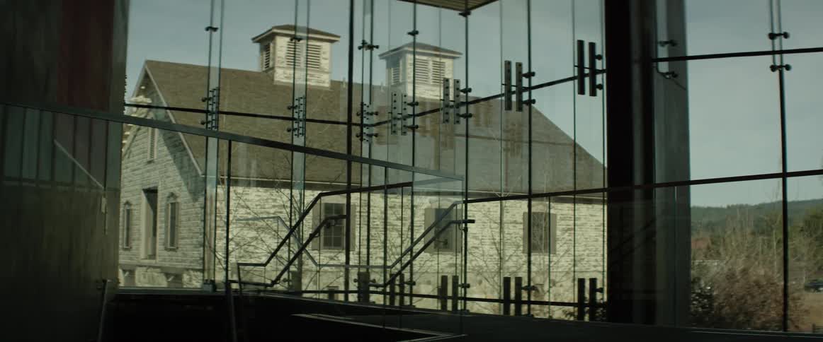 The walls of a glass building