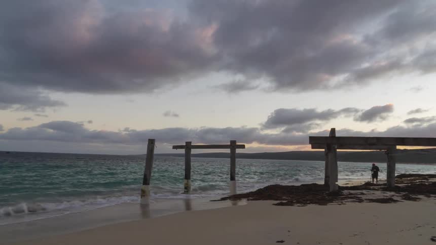 Time lapse of Sunrise at old Pier