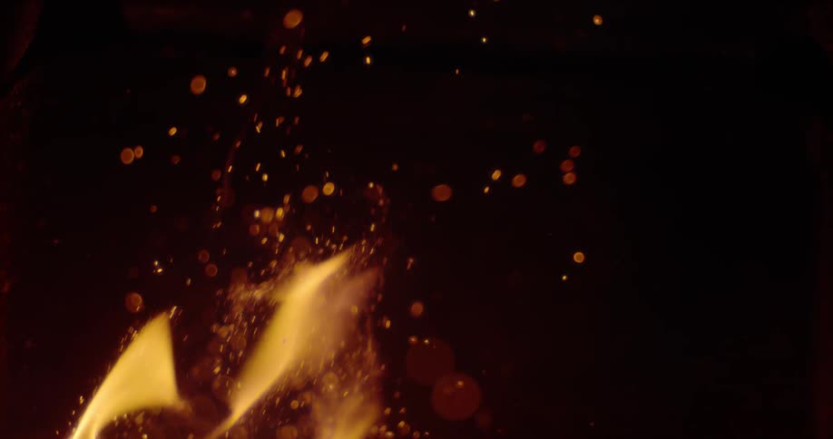 Flames erupt into the air