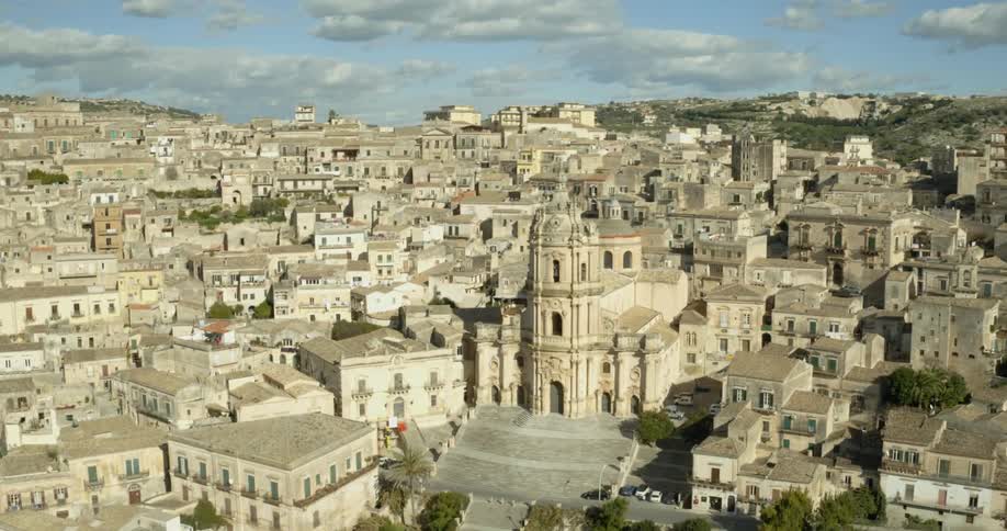 Tightly packed buildings made of white stone
