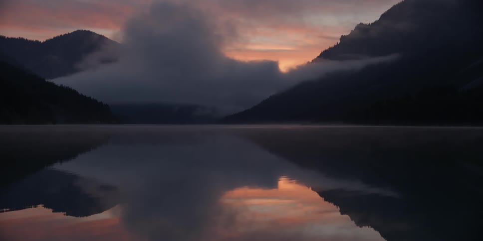 Calm water and clouds in the distance