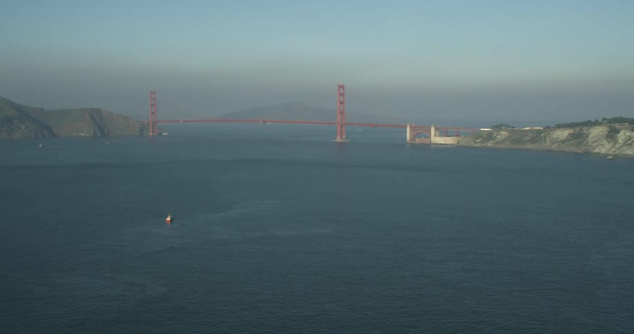 Golden Gate Bridge with water flowing under it in San Francisco, California