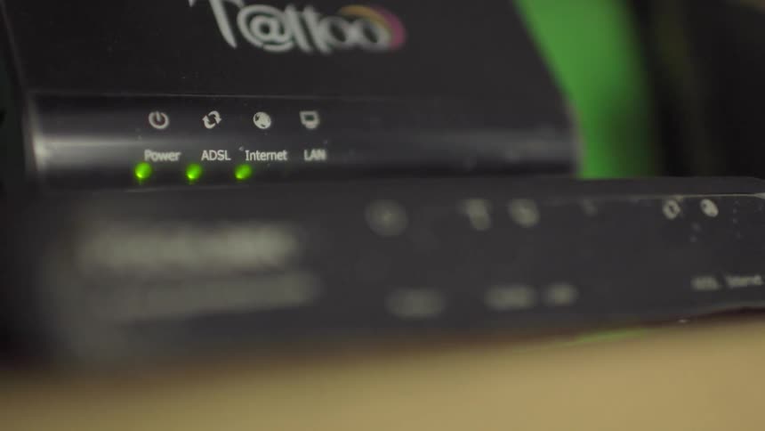 Lights flashing on a router