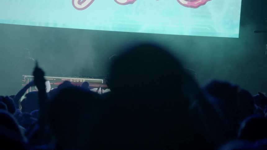 A dj performs for an audience