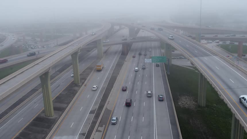 Vehicles commute on the highway