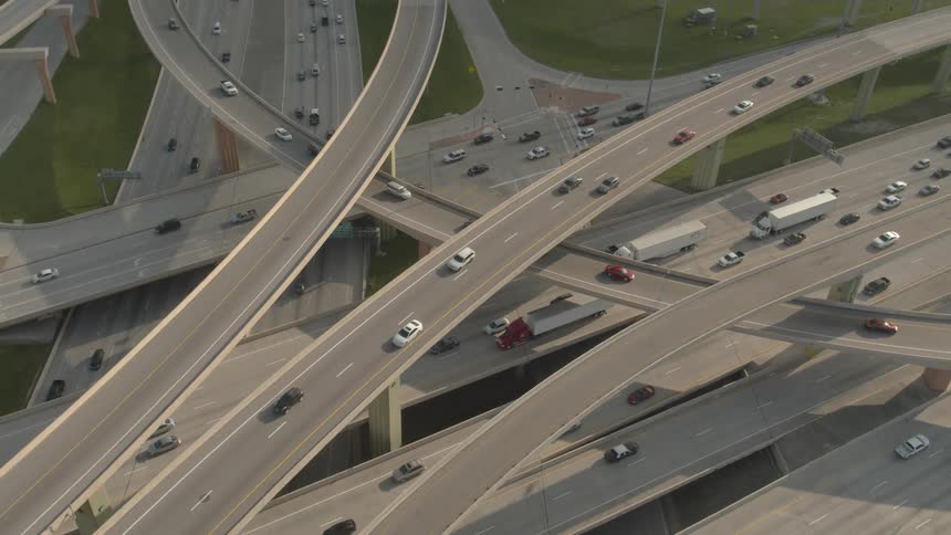 Tall highways criss crossing over each other