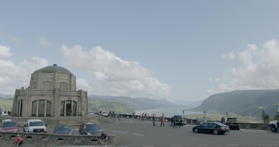 People enjoying the outdoors at a scenic overlook