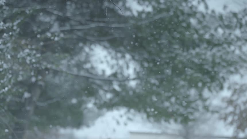Slow motion video of snow falling