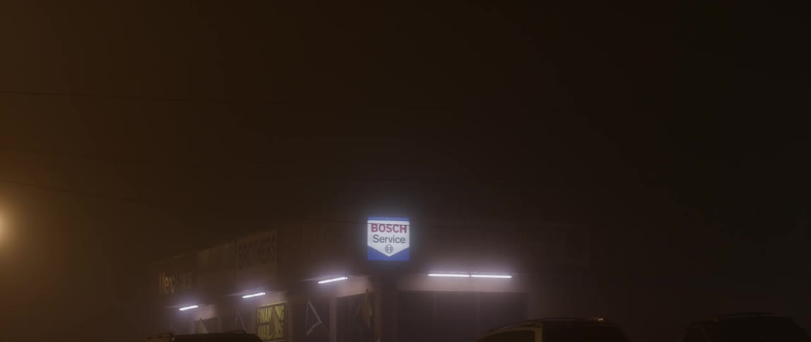 A lit up business sign
