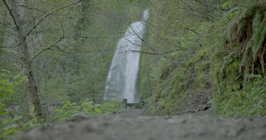 A waterfall rolling down a cliff side