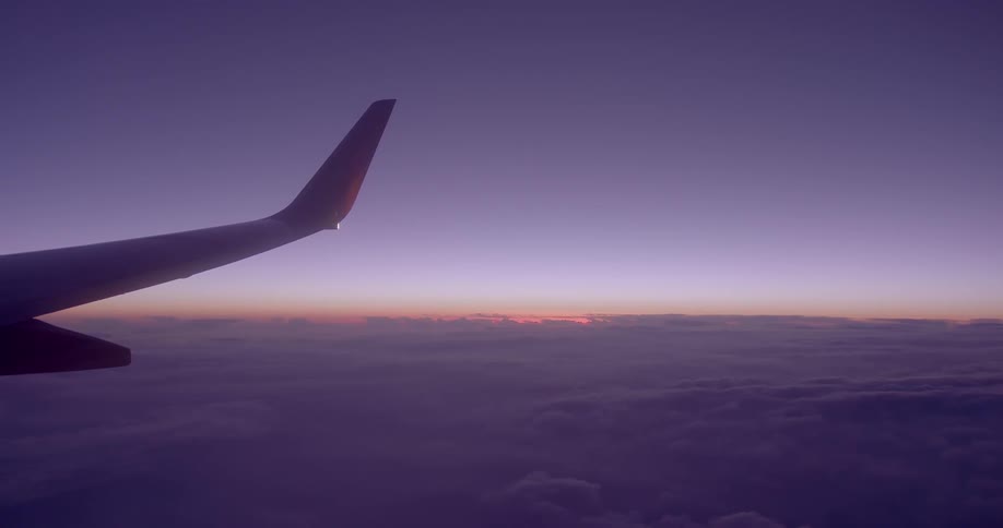 View looking out of airplane window
