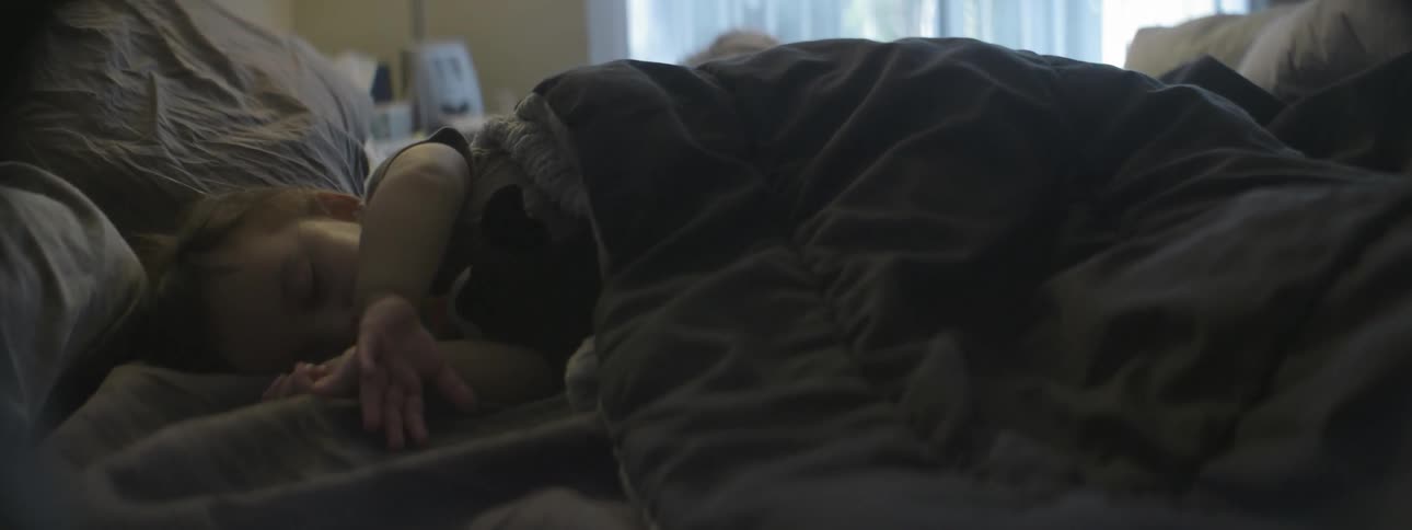 A young child is sleeping