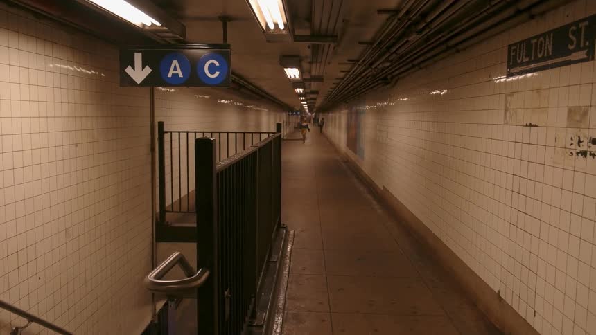 A subway tunnel is being filmed